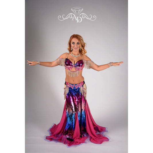 Custom Sequin Belly Dance Costume – Mermaid Sparkle