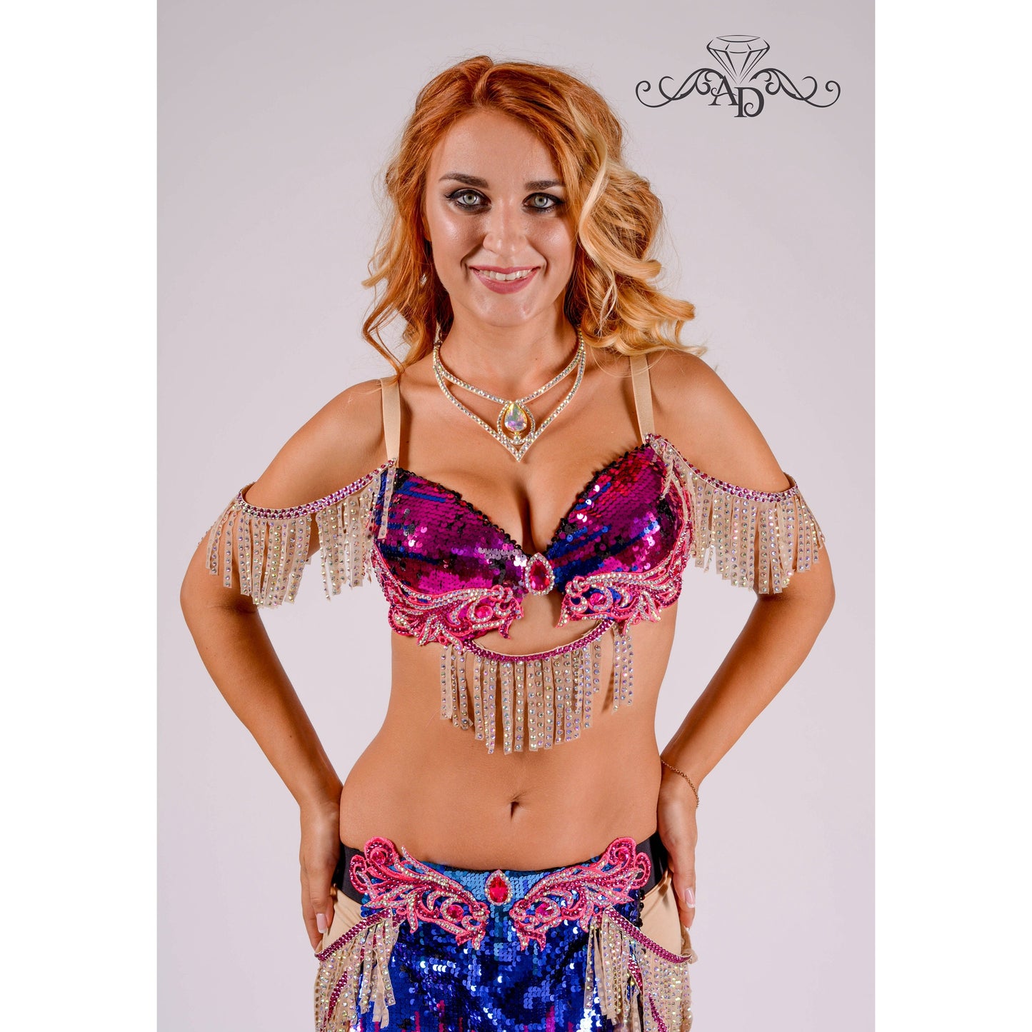 Custom Sequin Belly Dance Costume – Mermaid Sparkle