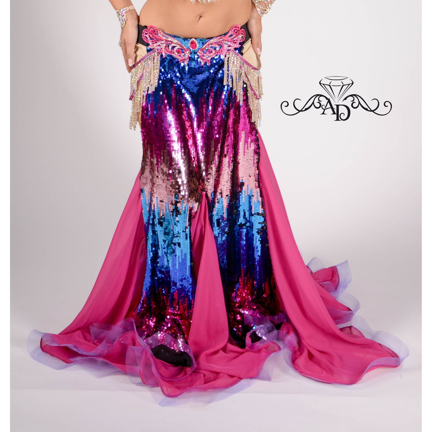 Custom Sequin Belly Dance Costume – Mermaid Sparkle