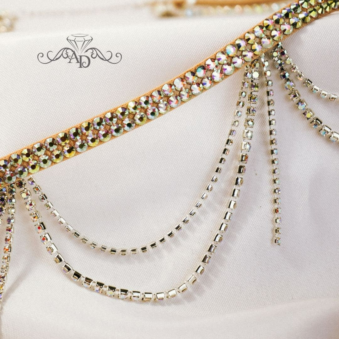 Crystal Waist Belt with Rhinestone Chain