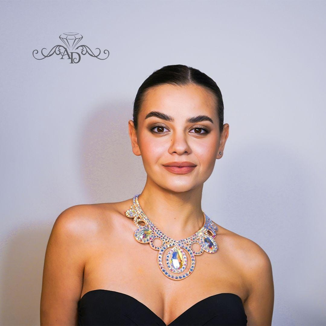 Fashion Show Rhinestone Necklace - Nicole