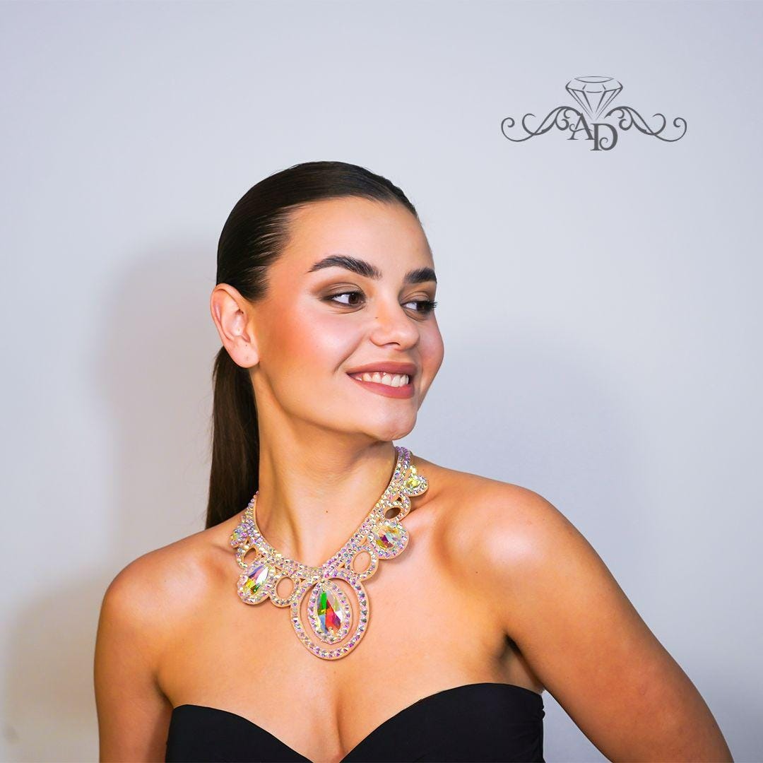 Fashion Show Rhinestone Necklace - Nicole