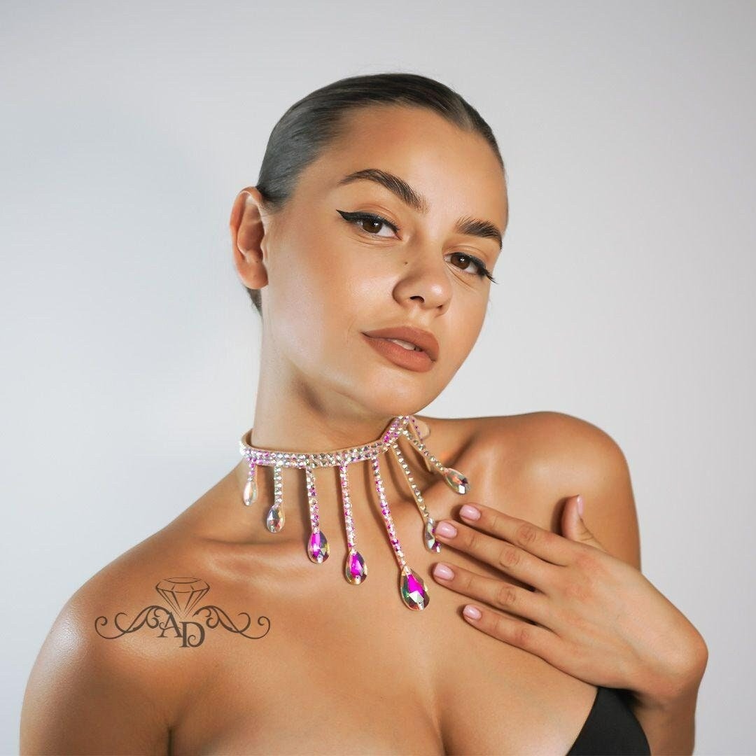 Glam Crystal Necklace - Elaina