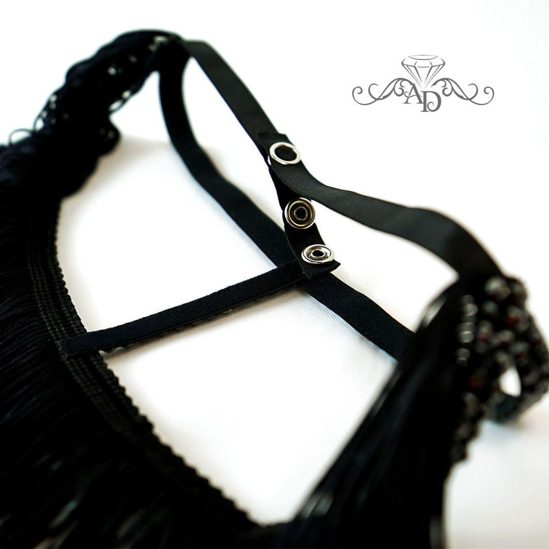 Jewelry Face Mask – Fringe Black