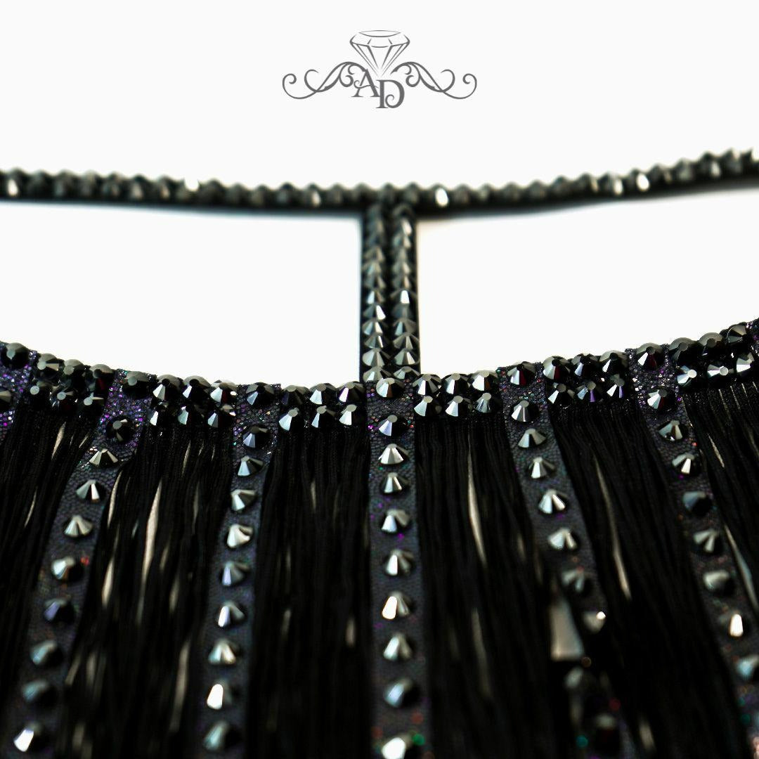 Jewelry Face Mask – Fringe Black