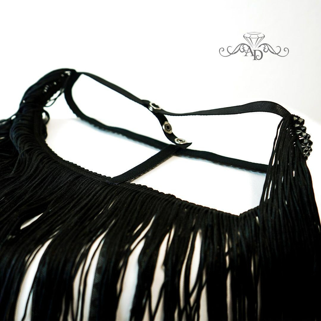 Jewelry Face Mask – Fringe Black