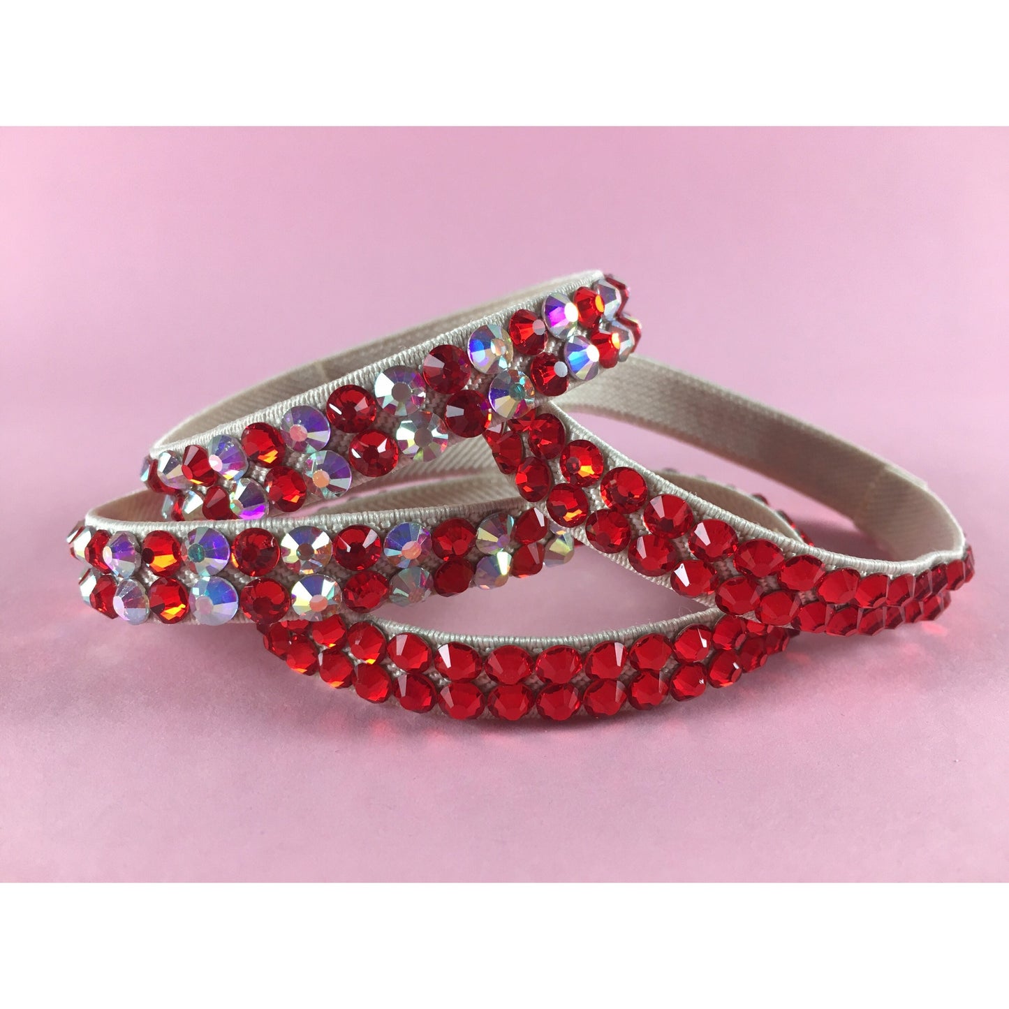 Red Elastic Dance Cuffs