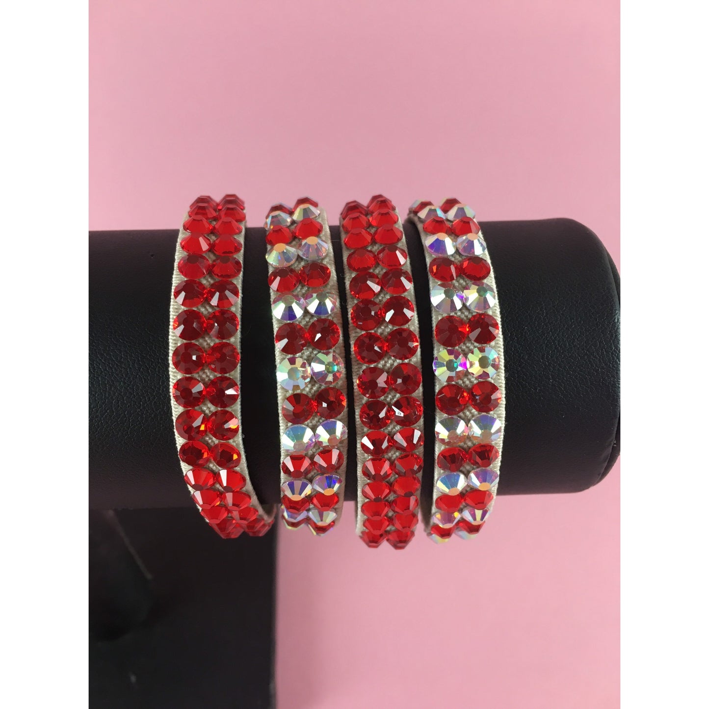 Red Elastic Dance Cuffs