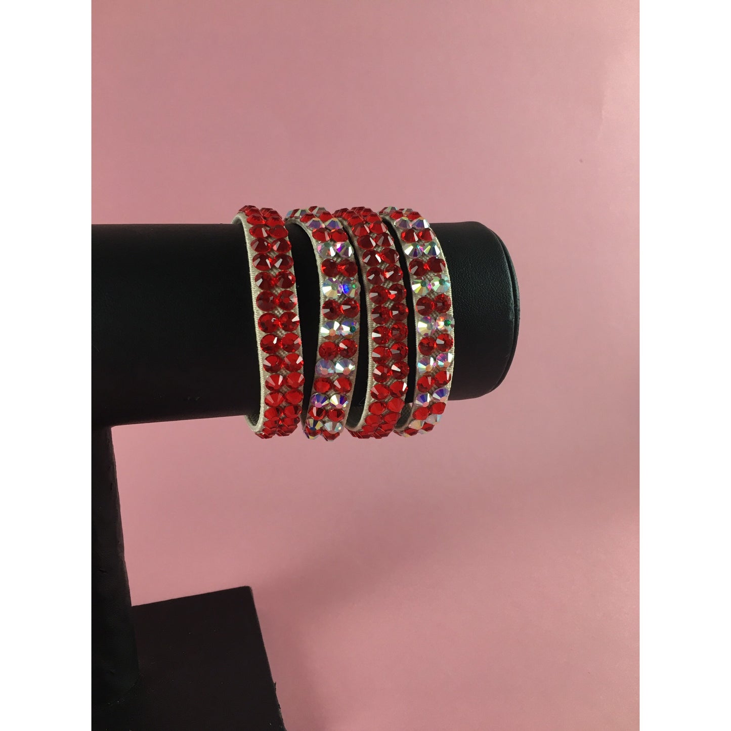Red Elastic Dance Cuffs