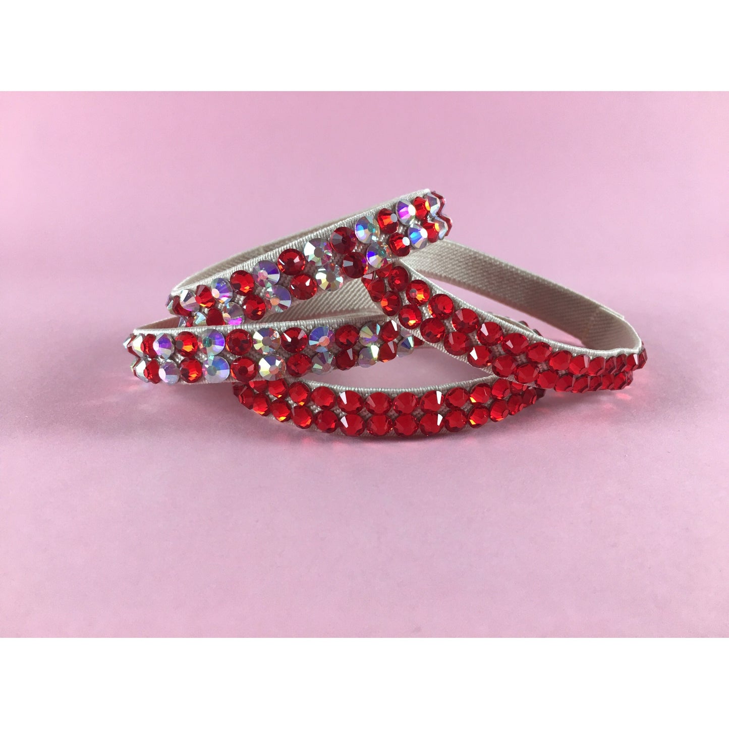 Red Elastic Dance Cuffs