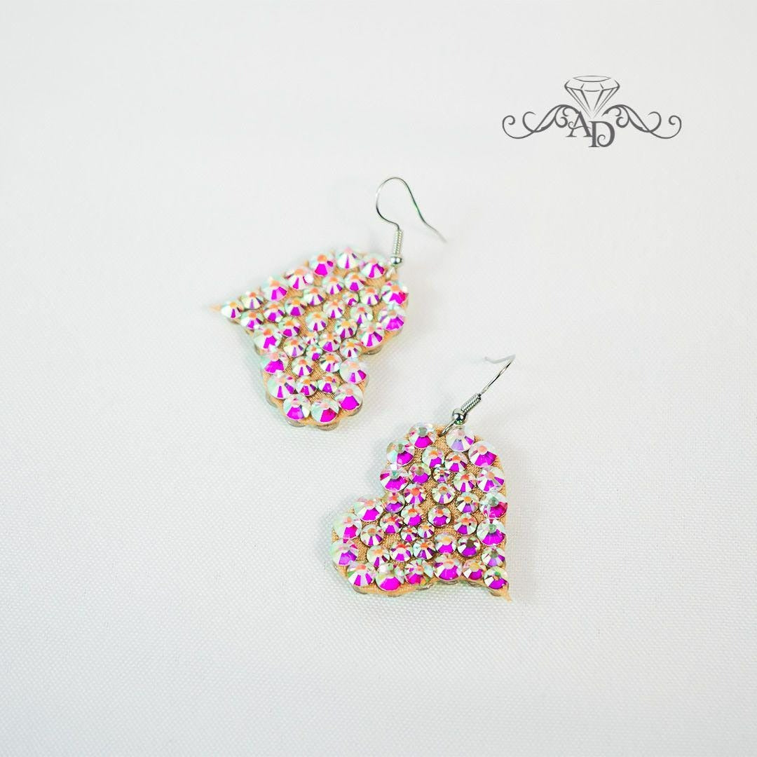 Glittering Heart Earrings - Little hearts