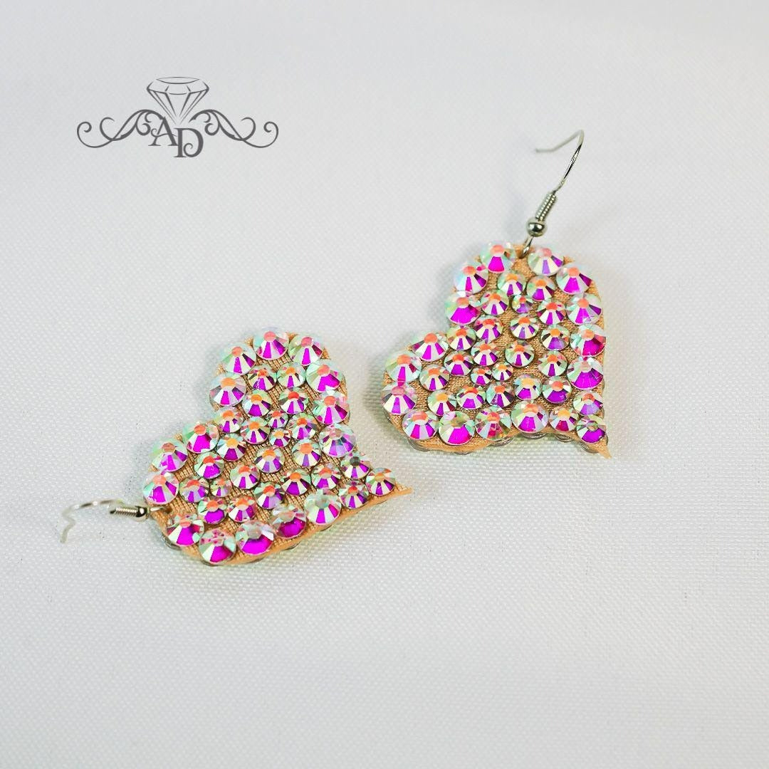 Glittering Heart Earrings - Little hearts