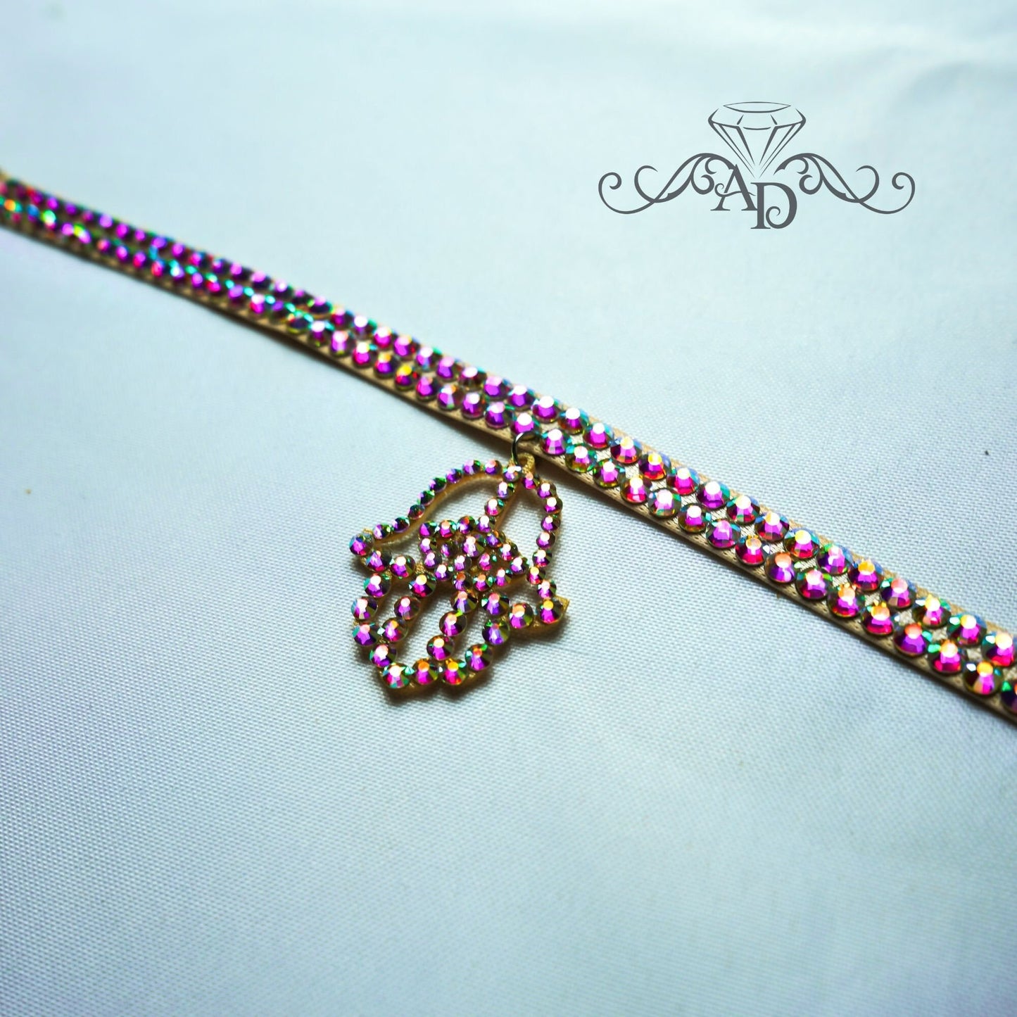 Rhinestone Hamsa Choker
