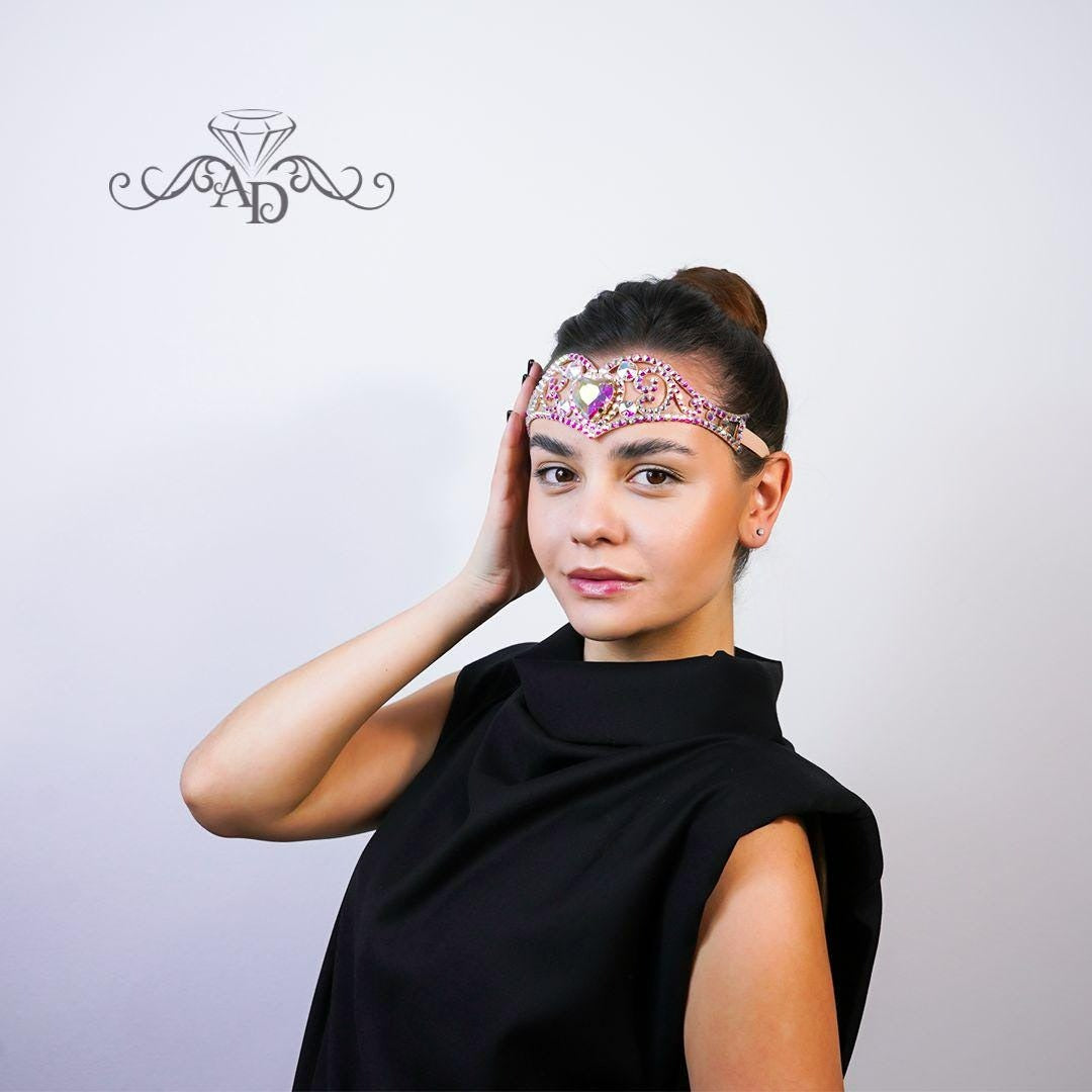 Rhinestone Headpiece for Dance - Oriental Heart