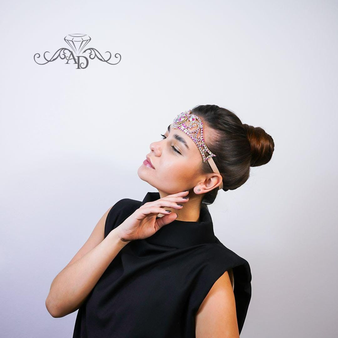 Rhinestone Headpiece for Dance - Oriental Heart