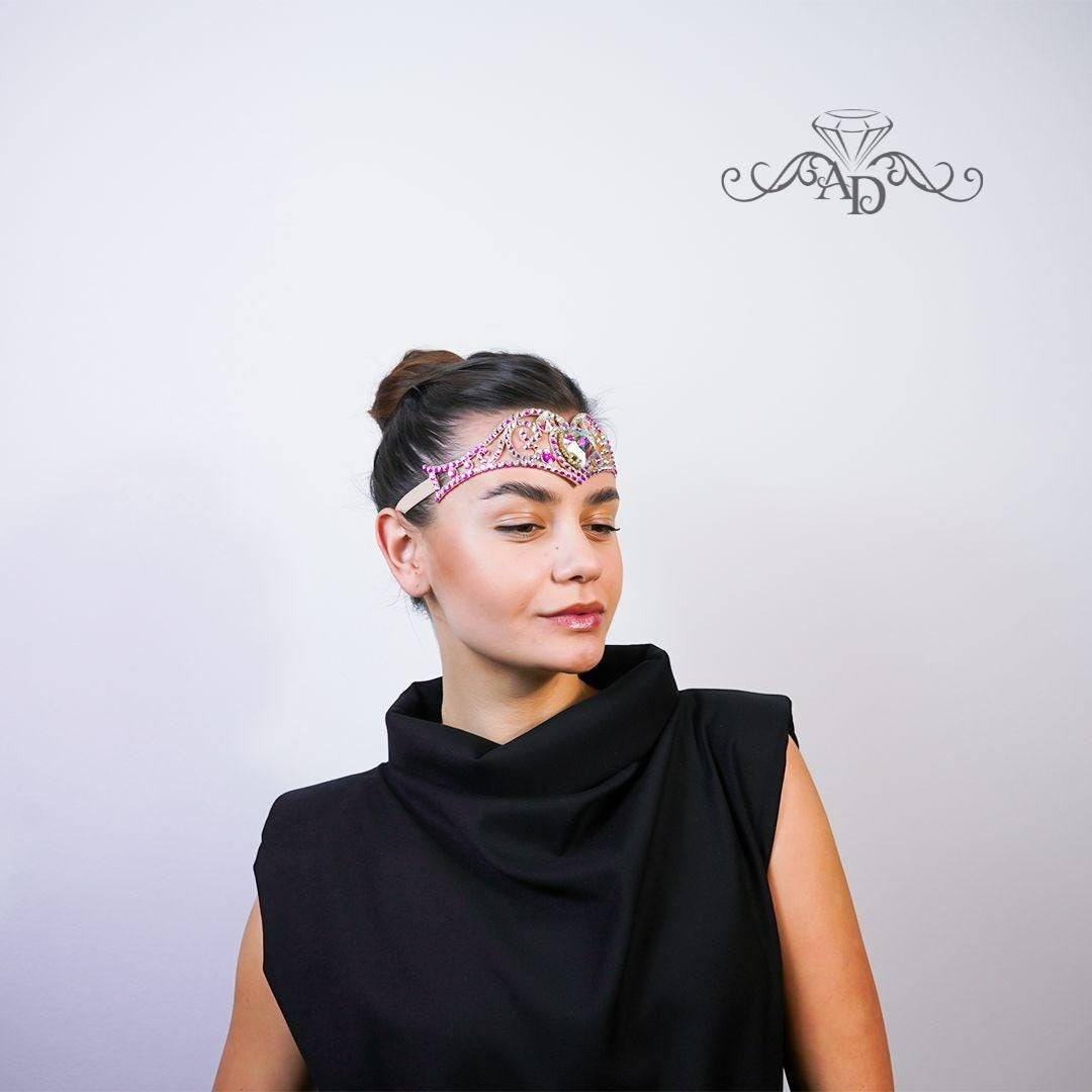 Rhinestone Headpiece for Dance - Oriental Heart