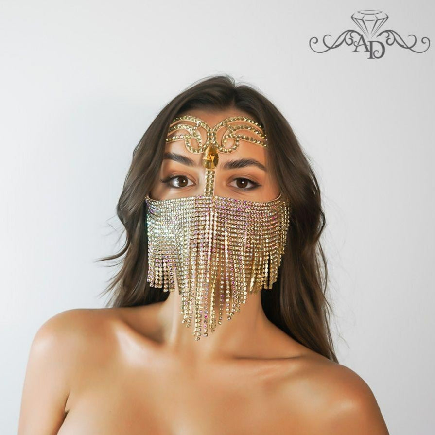 Burka Style Rhinestone Mask – Sherry Golden