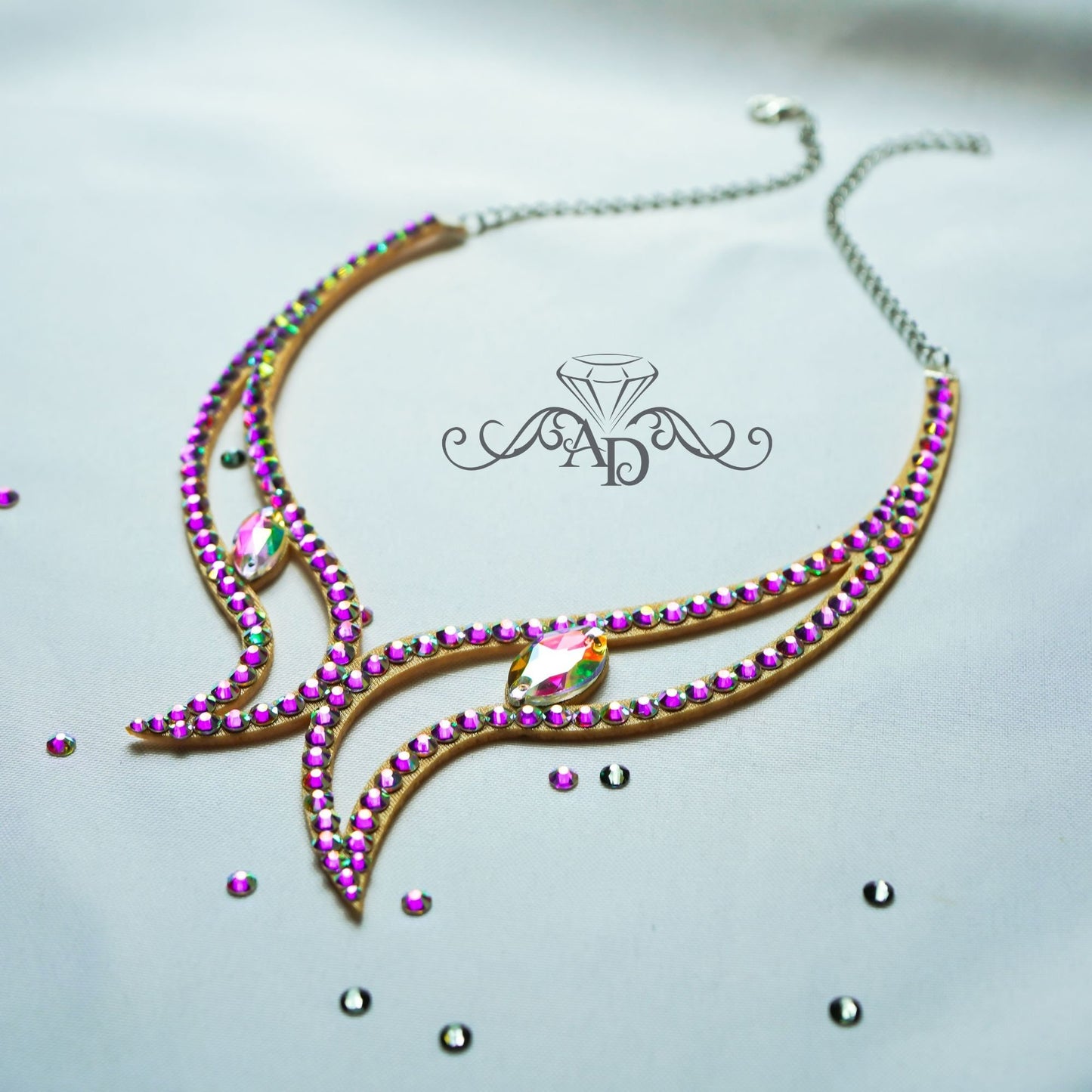 Dance Necklace with Rhinestones - Joan
