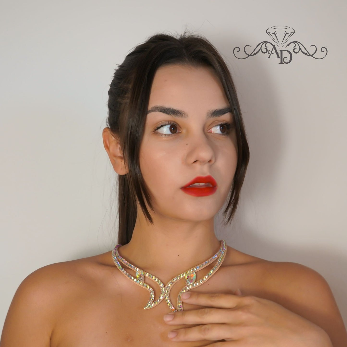 Dance Necklace with Rhinestones - Joan