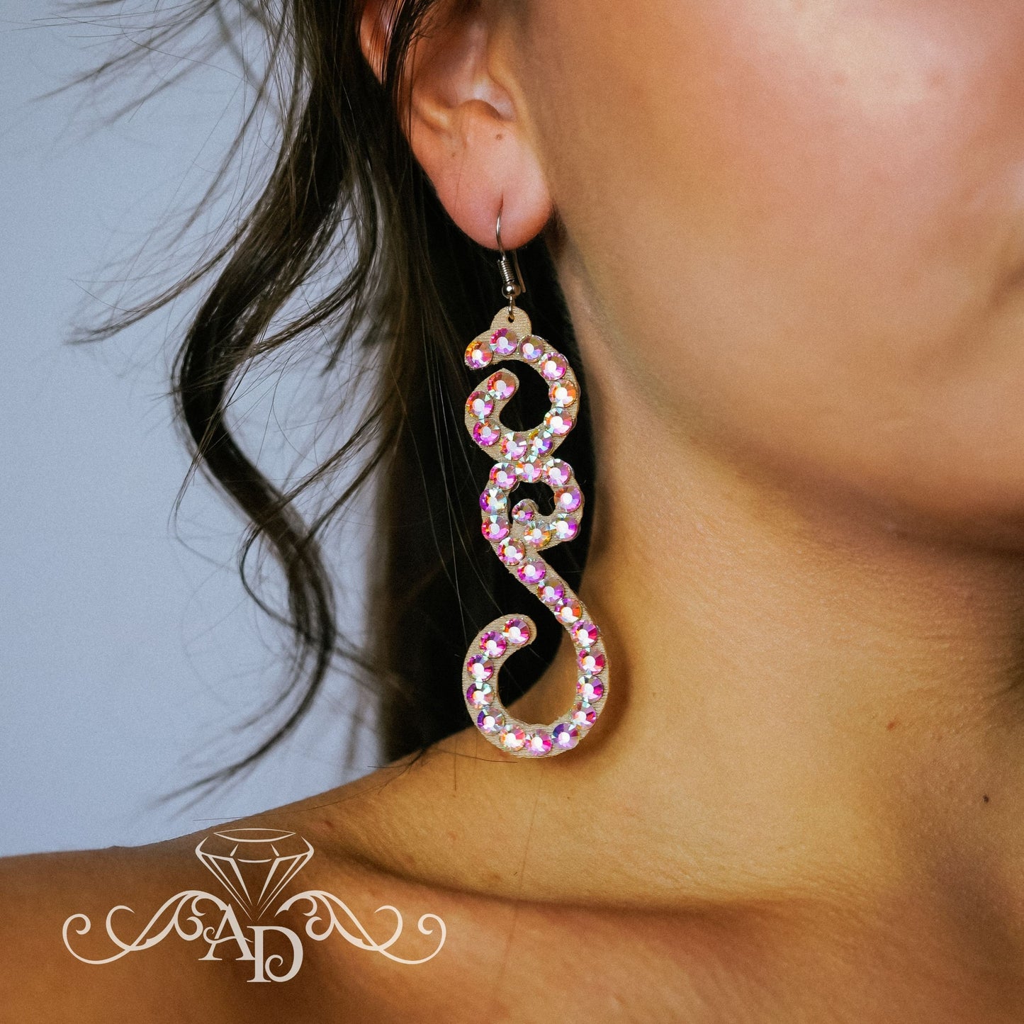 Elegant Dance Earrings with Rhinestones - Lusia