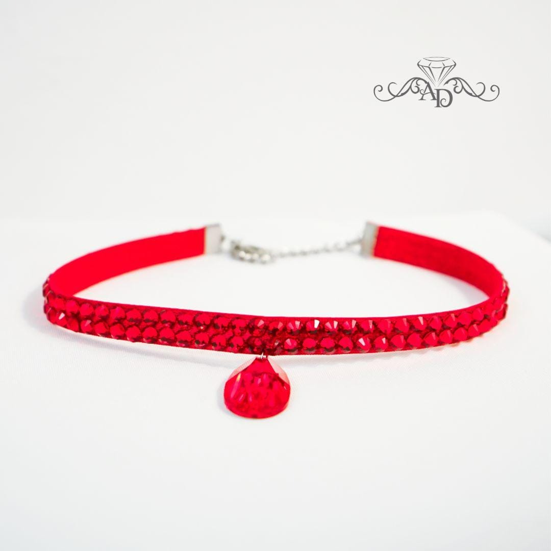 Red Rhinestone Choker