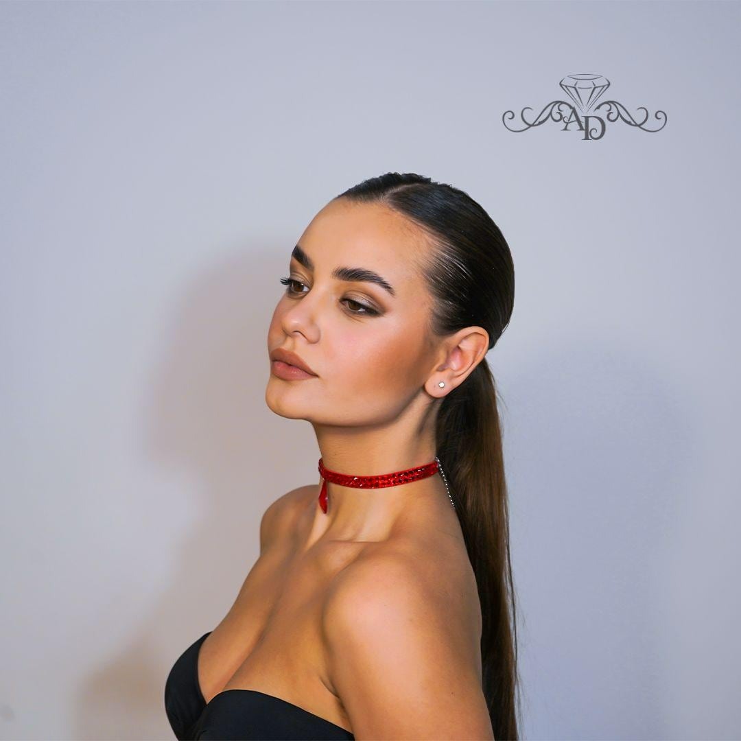 Red Rhinestone Choker