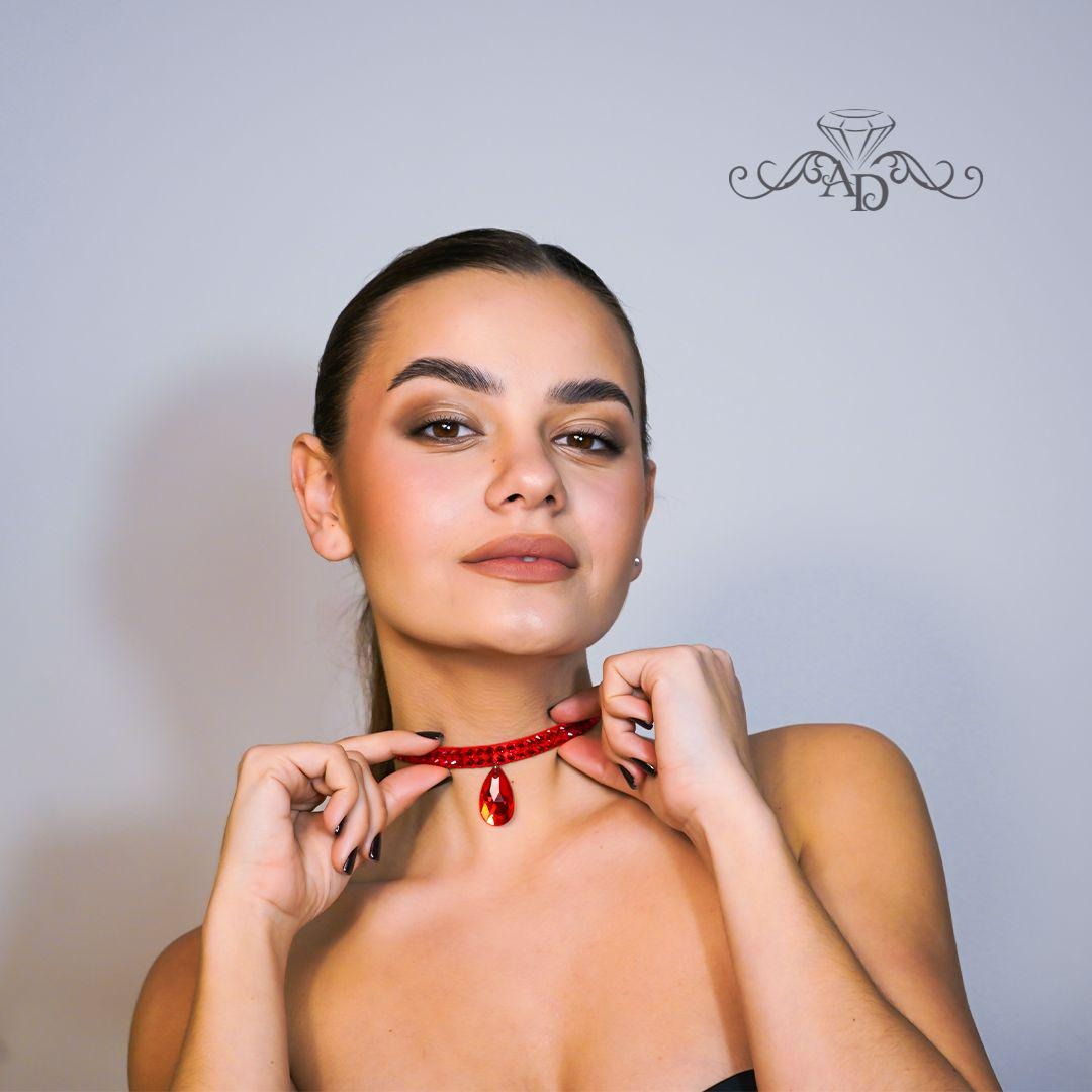 Red Rhinestone Choker