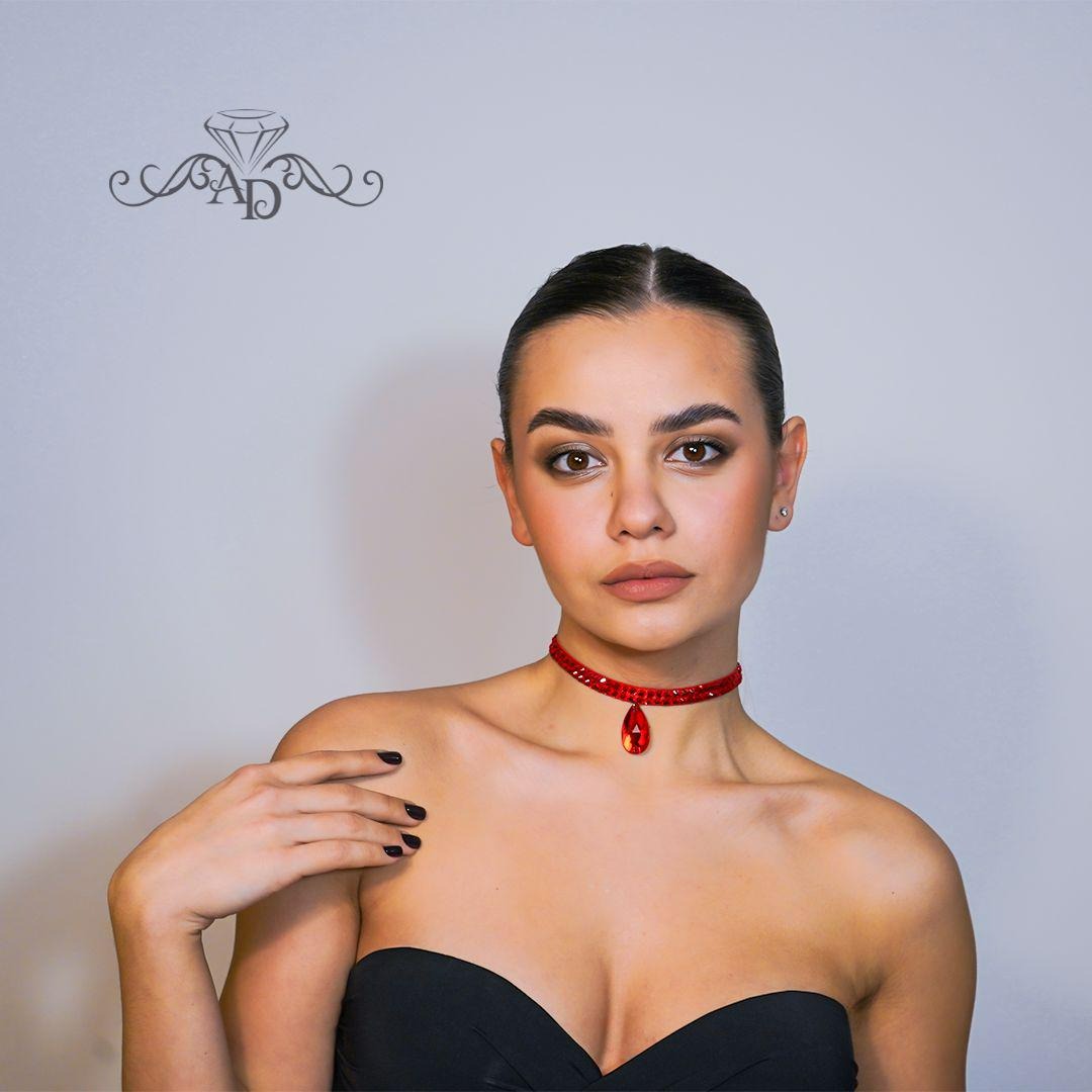 Red Rhinestone Choker