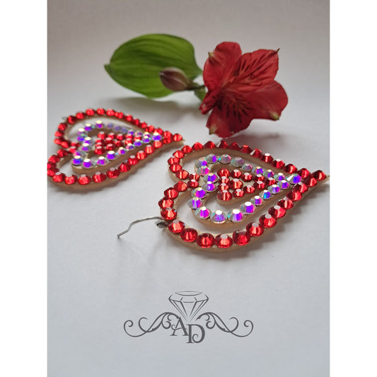 Crystal Accent Earrings for Performers - Elegant hearts