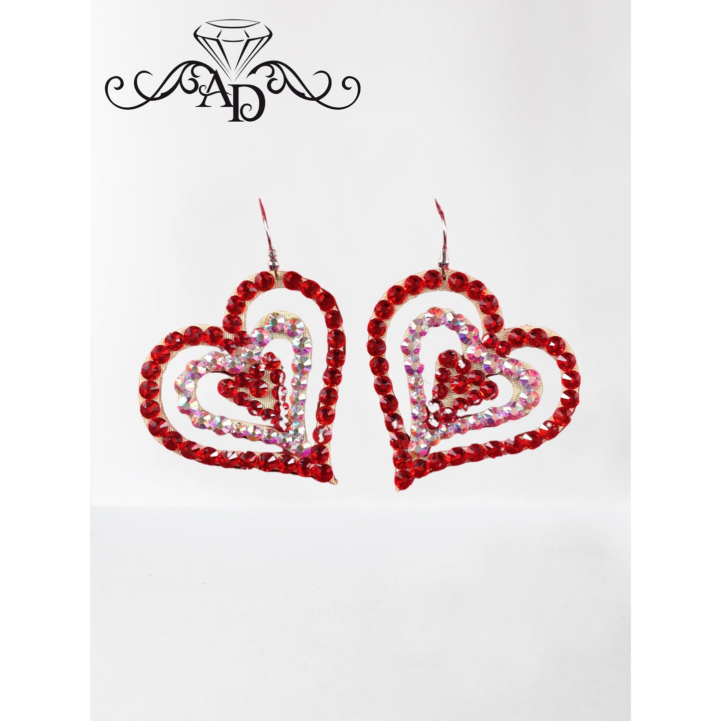 Crystal Accent Earrings for Performers - Elegant hearts