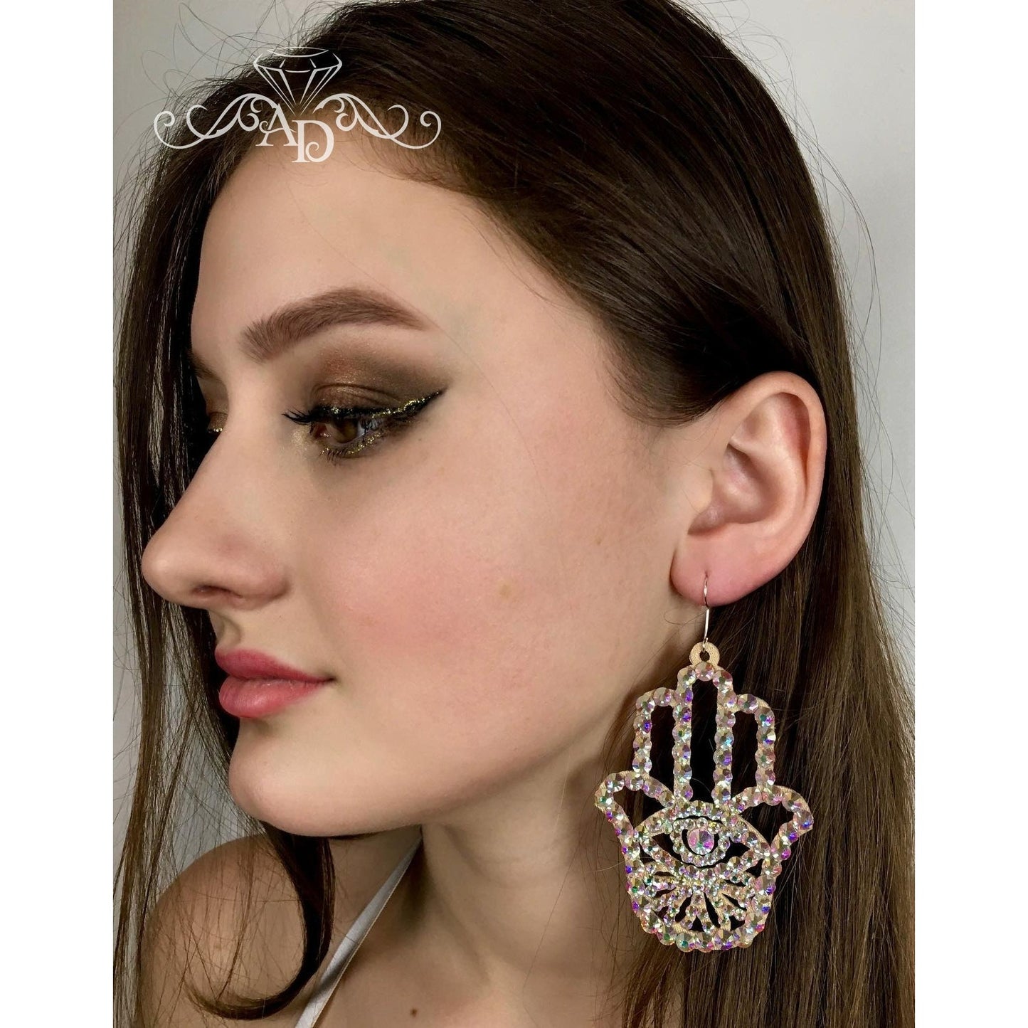 Elegant Crystal Performance Earrings - Hamsa