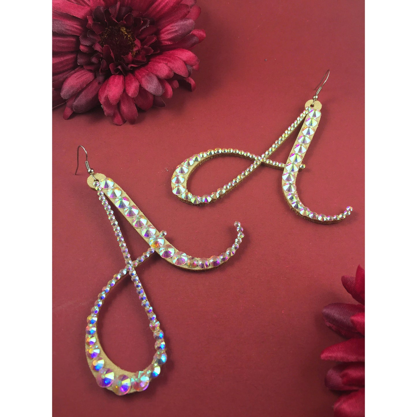 Stunning Stage Crystal Earrings - Initial Earrings