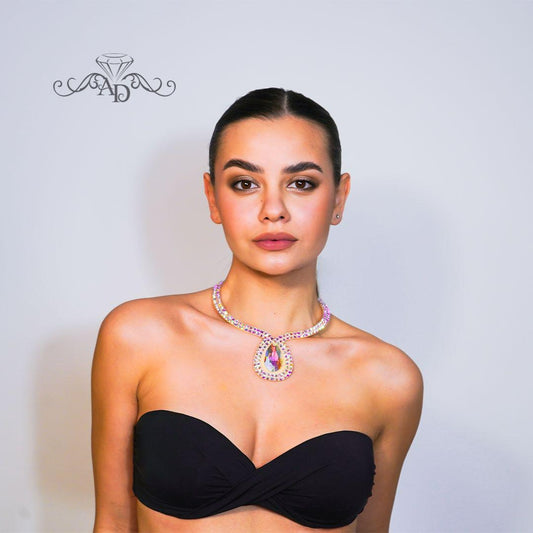 Rhinestone Necklace for Events - Tina