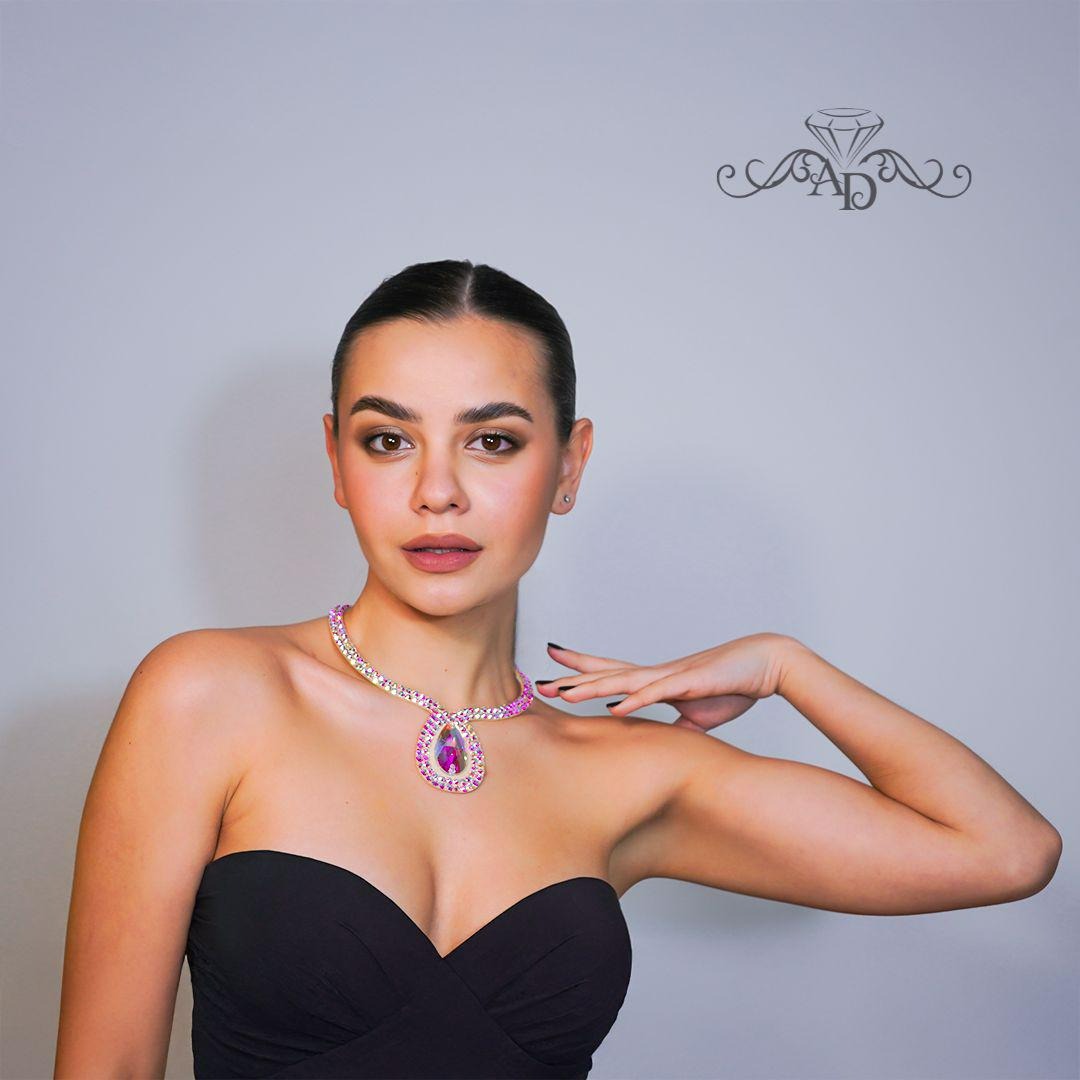 Rhinestone Necklace for Events - Tina