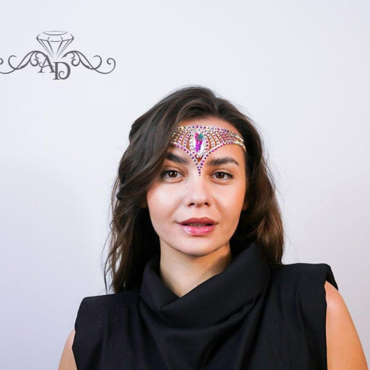Handcrafted Rhinestone Forehead Jewelry - Samia