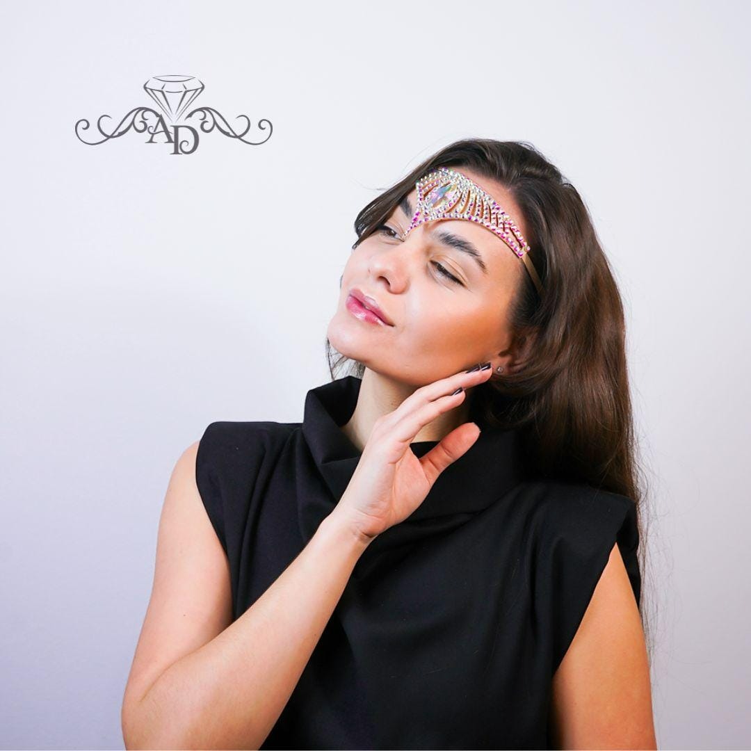 Handcrafted Rhinestone Forehead Jewelry - Samia