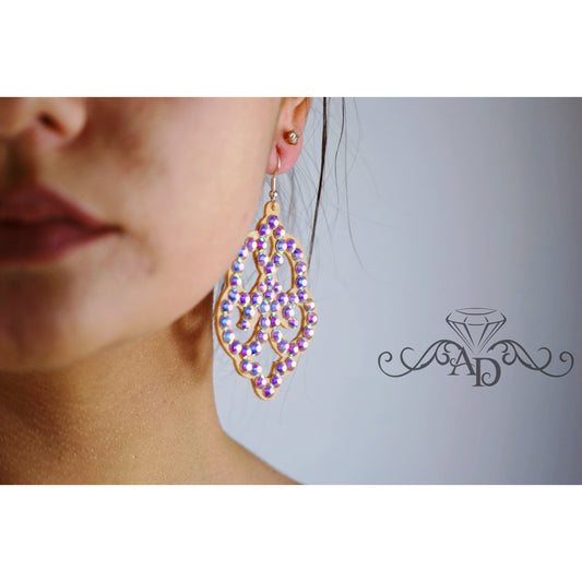 Radiant Rhinestone Earrings - Rose