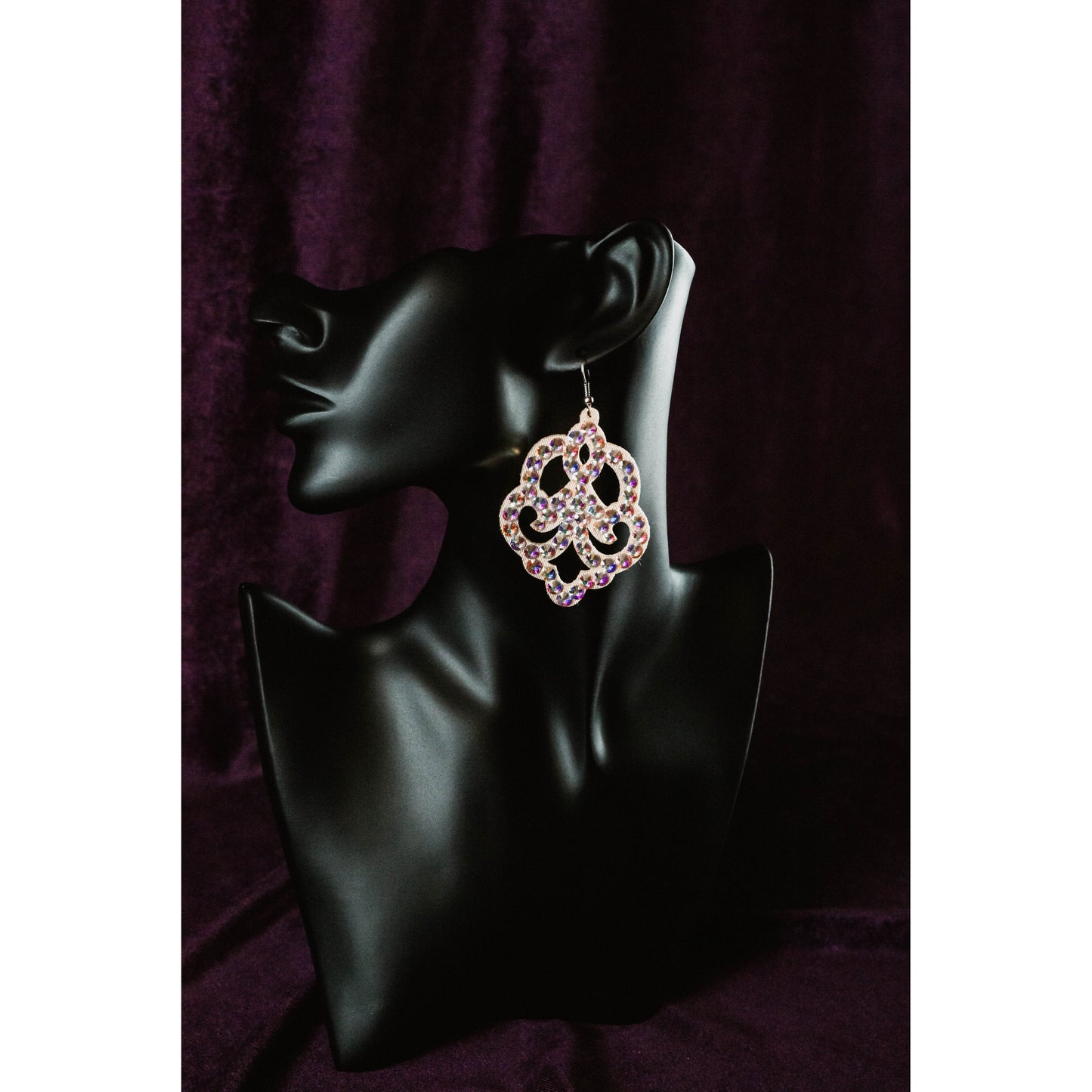 Radiant Rhinestone Earrings - Rose