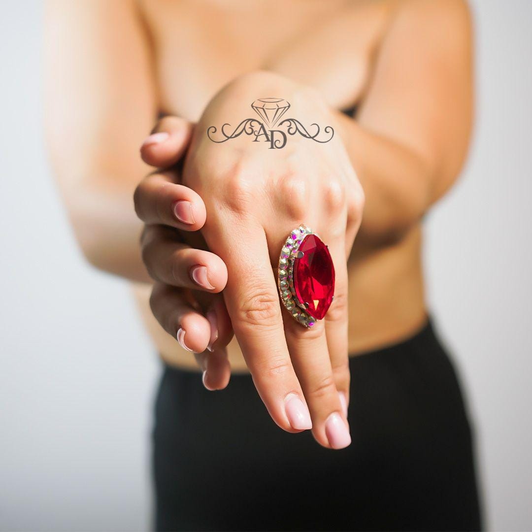 Rhinestone Dance Ring for Stage Looks