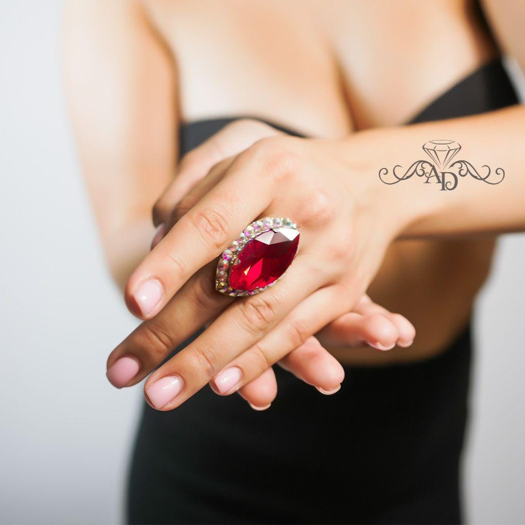 Rhinestone Dance Ring for Stage Looks