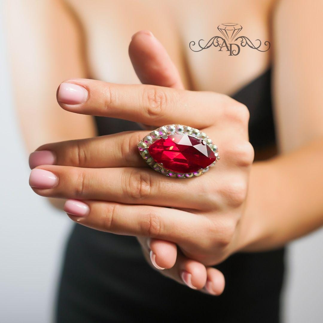 Rhinestone Dance Ring for Stage Looks