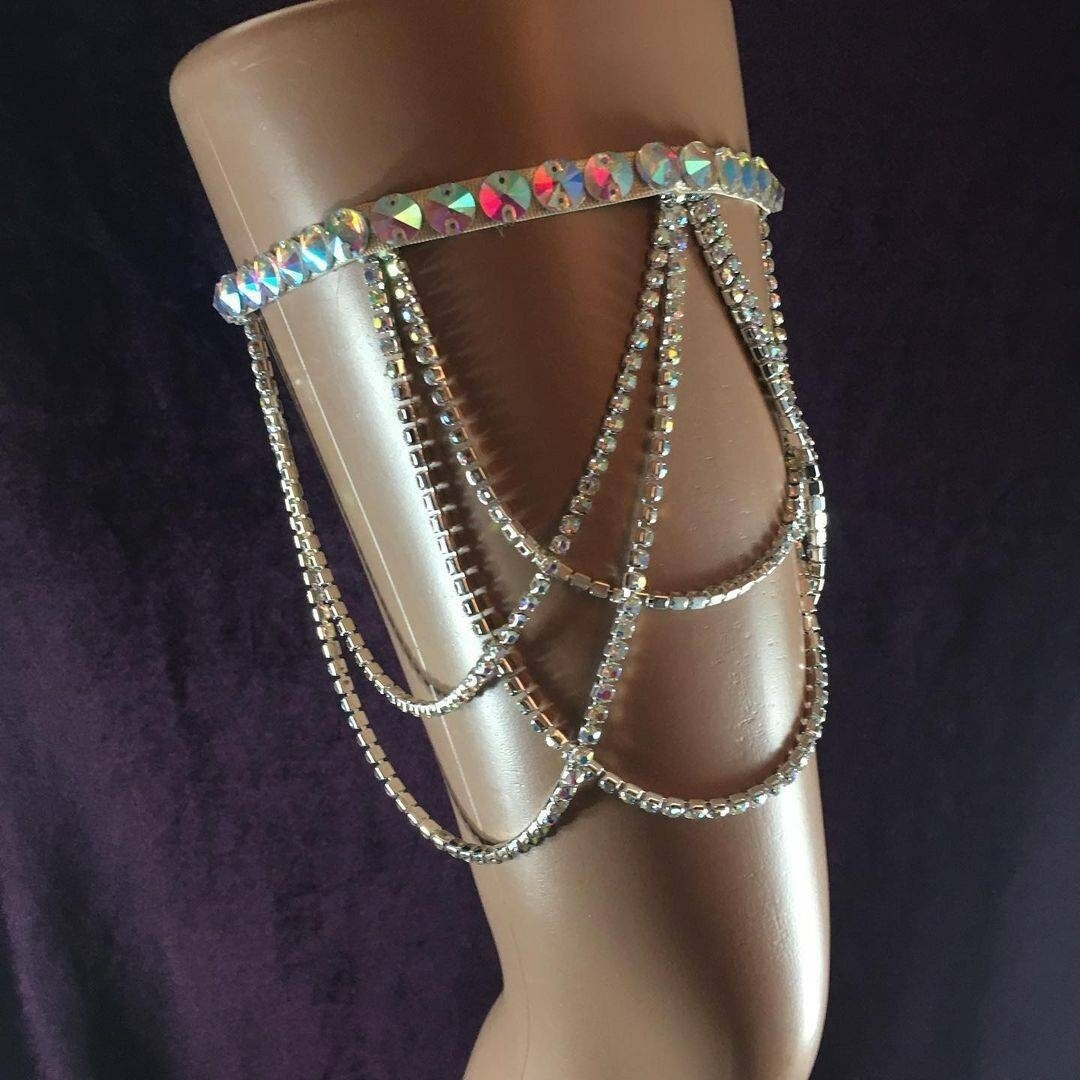 Crystal Rhinestone Leg Garter - Bianka