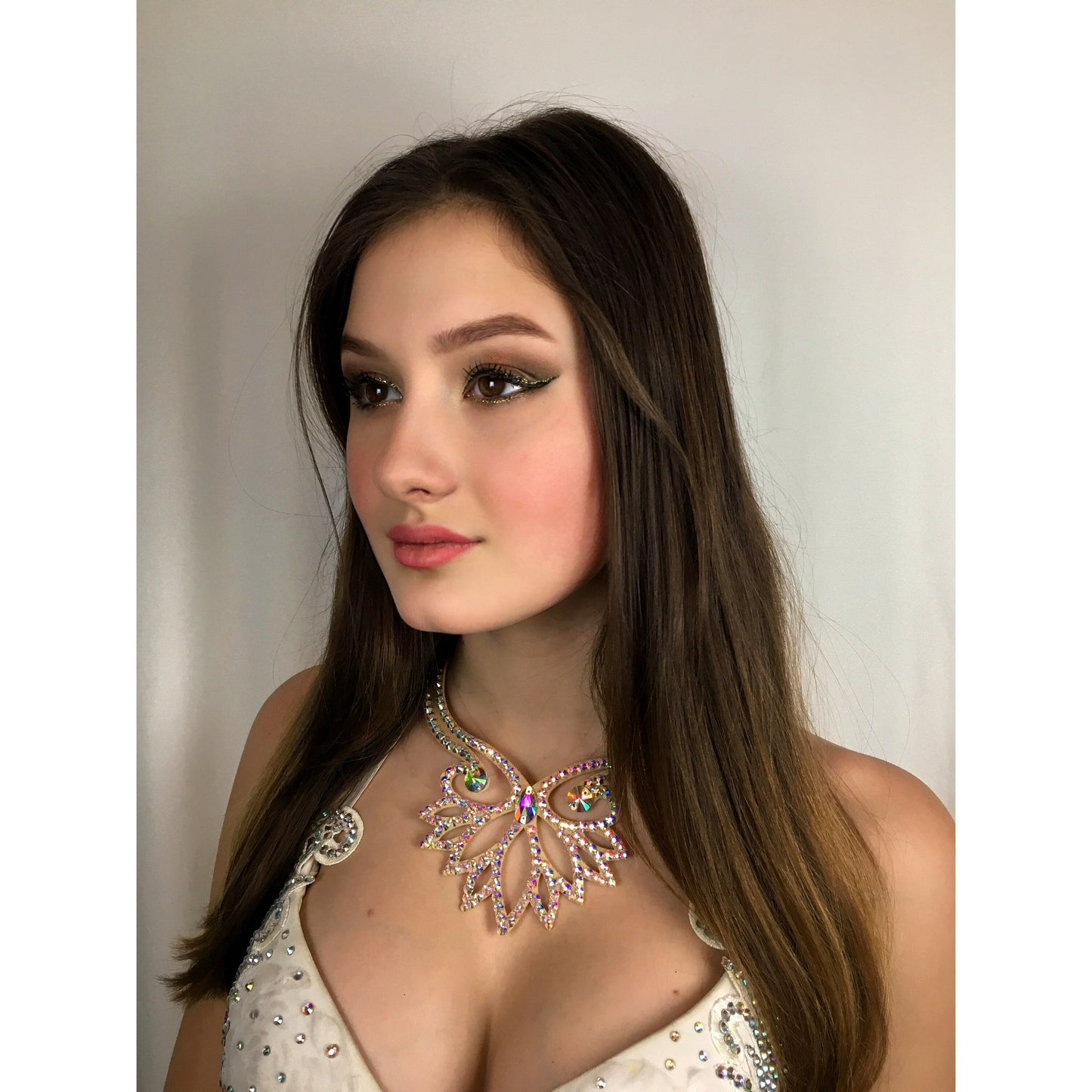 Glamorous Rhinestone Collar for Shows - Lotos