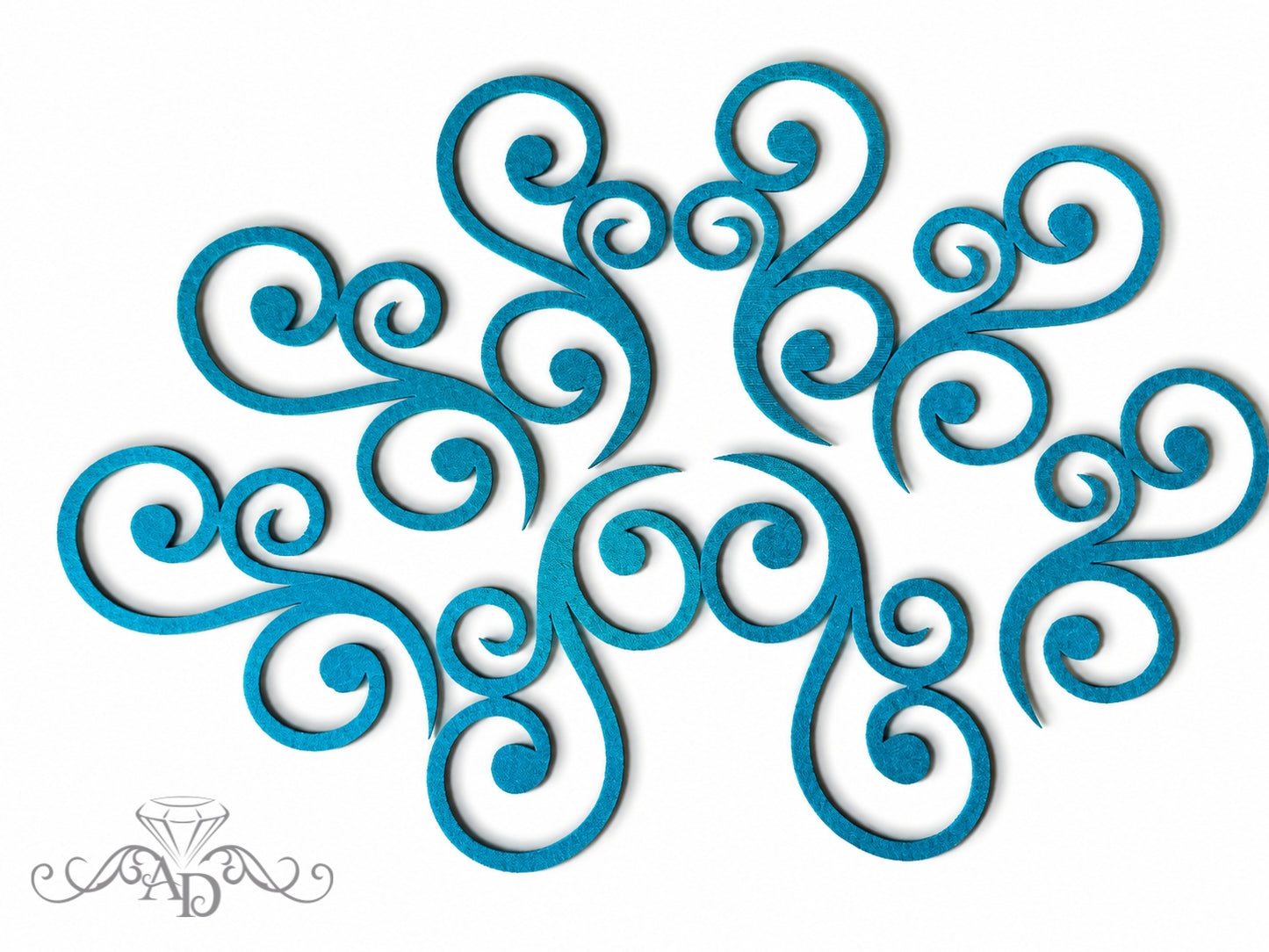 Felt swirl appliqués 20 pcs
