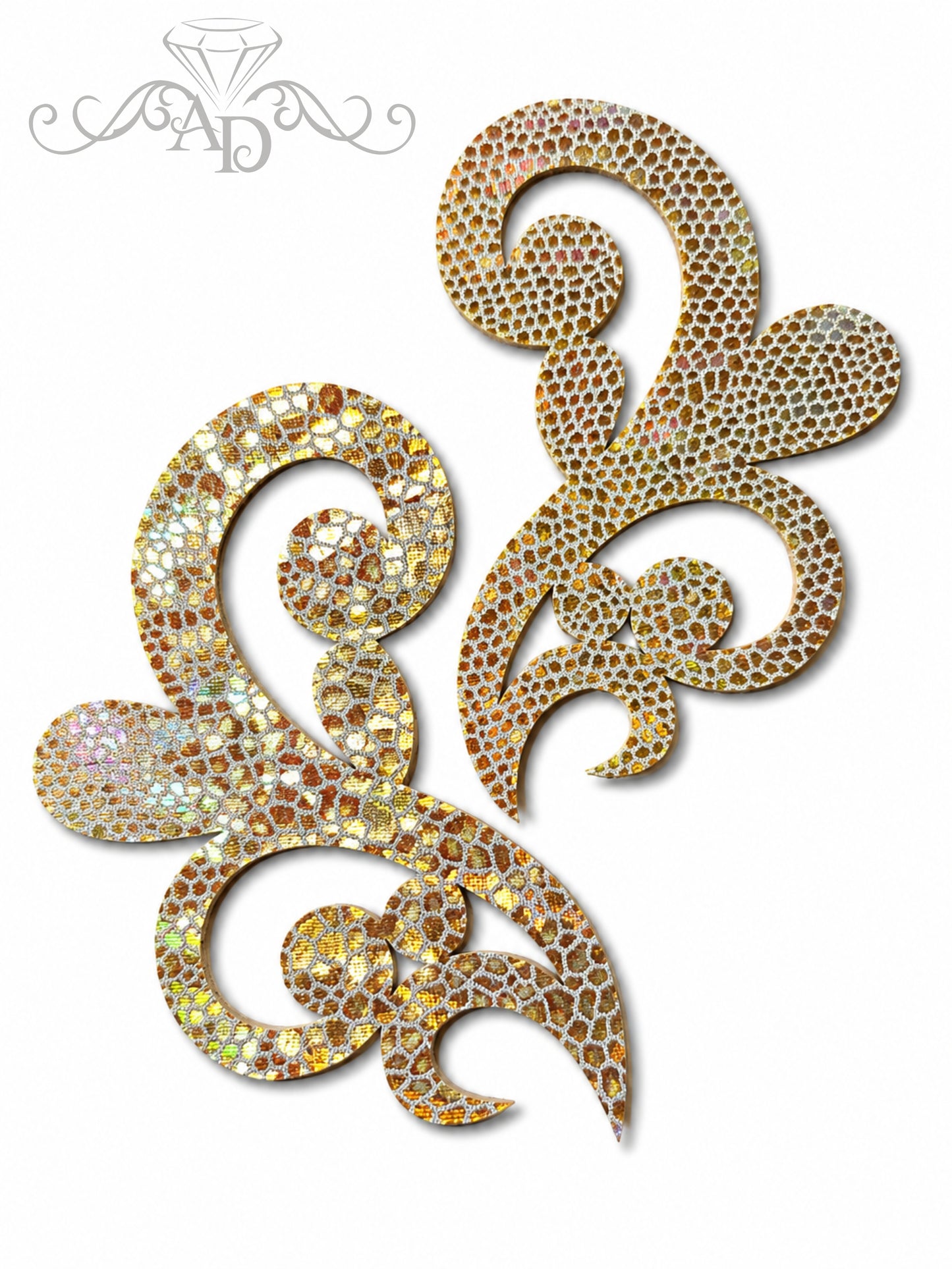 Felt swirl costume elements 20 pcs - Laser-cut felt scrolls