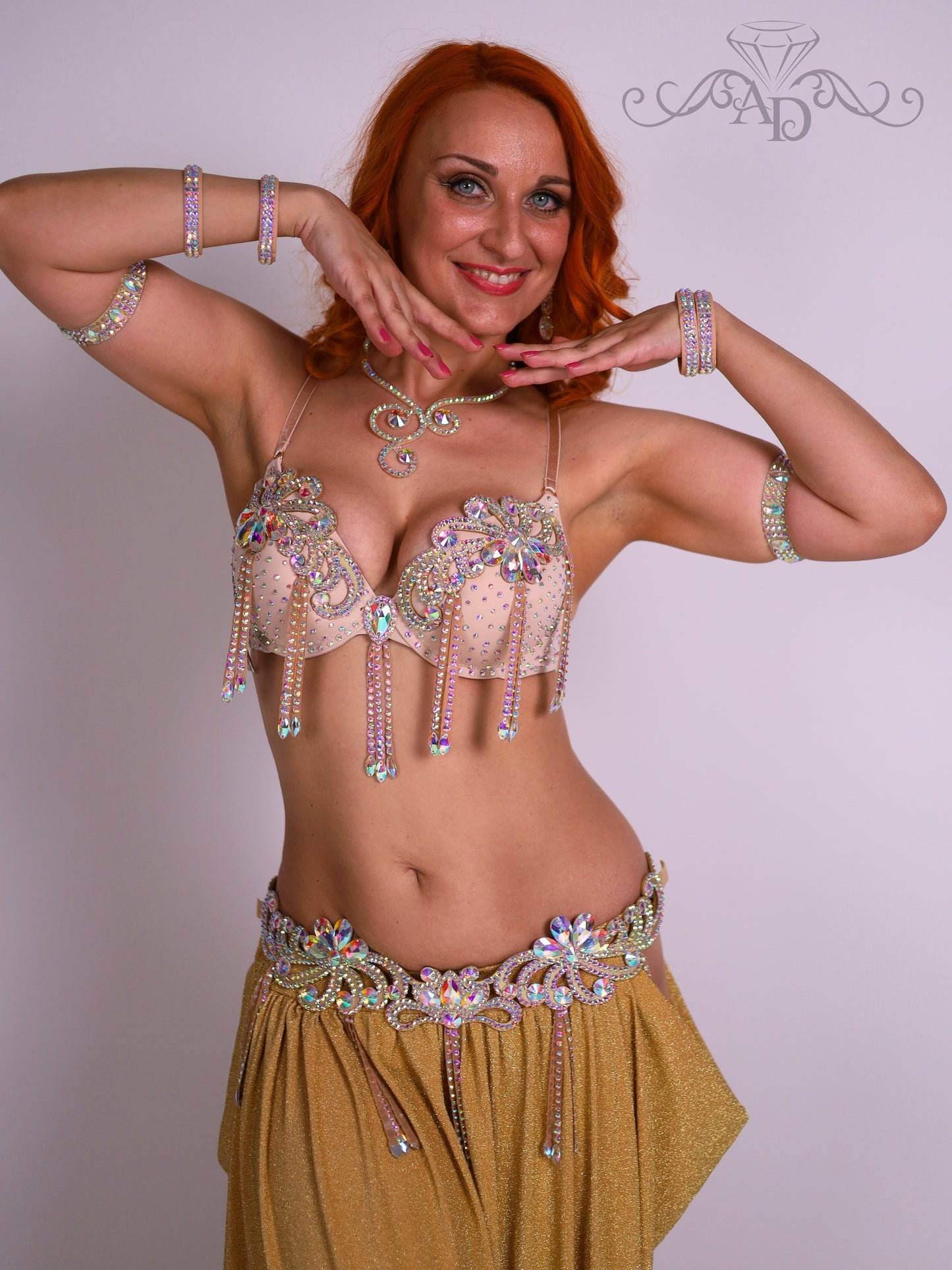 Professional Bellydance Bra and Belt Set