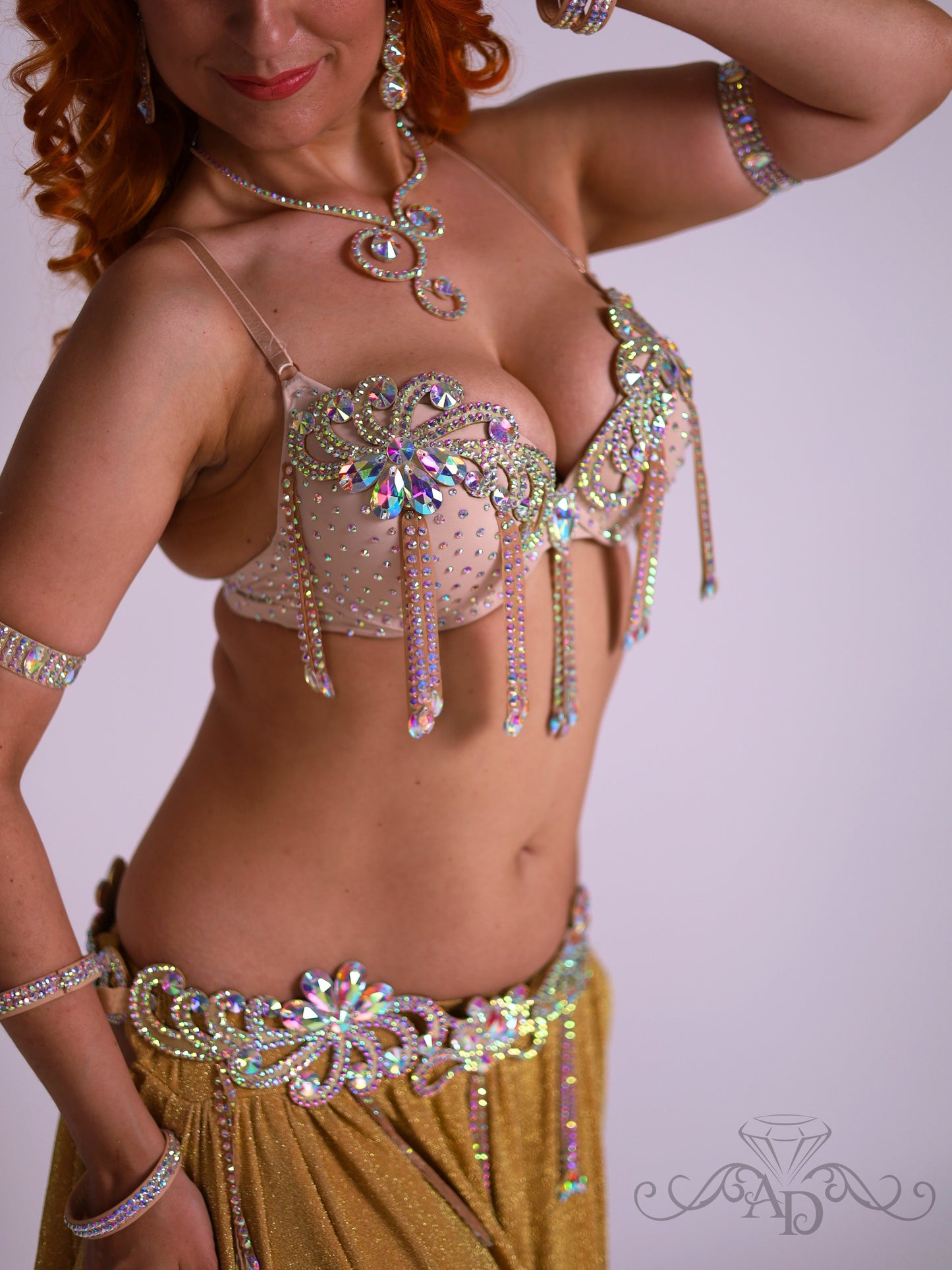 Professional Bellydance Bra and Belt Set