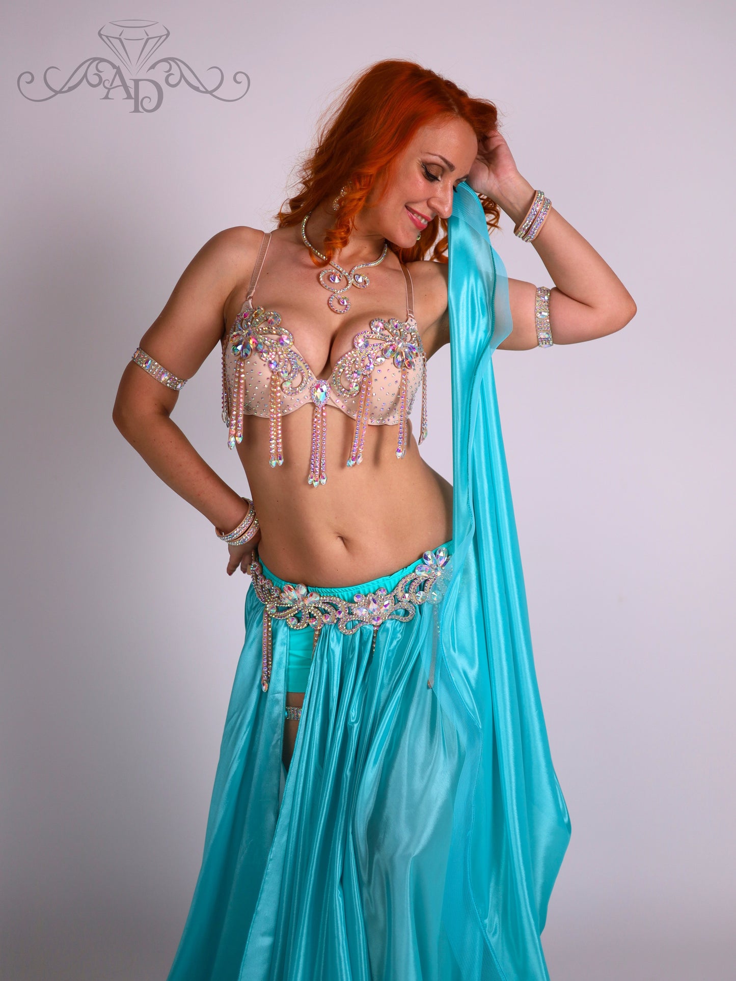 Professional Bellydance Bra and Belt Set