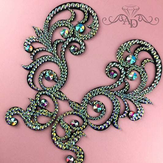 Custom Color Felt Rhinestone Applique for Dance Costumes