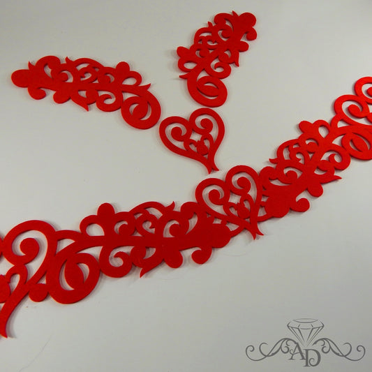 Heart Design Felt Applique Set for Dance Costumes – Bra & Belt Template